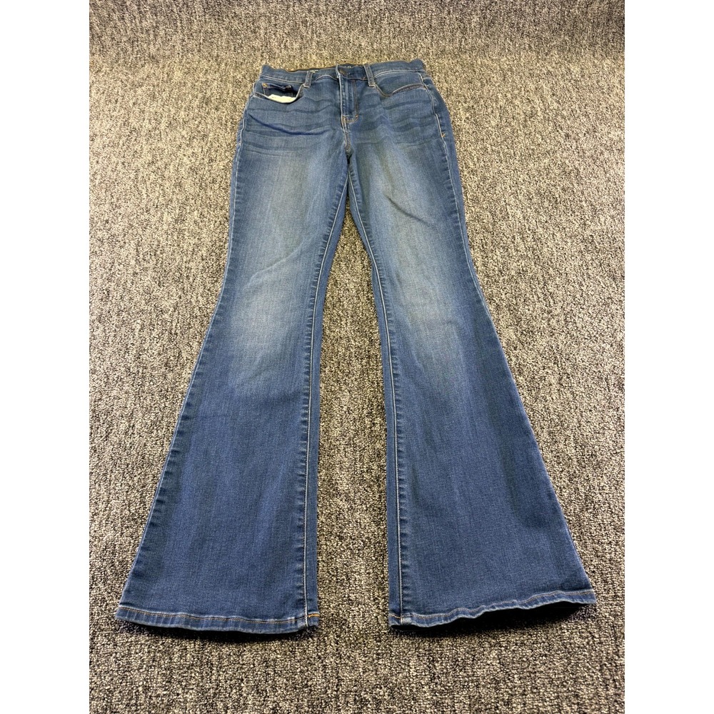 A New Approach High Rise Flare Leg Jeans Womens 6 Blue Denim Cotton Stretch